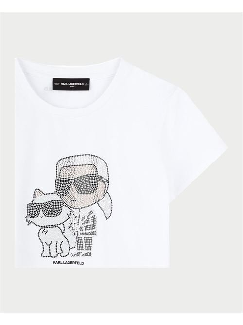 T-shirt en coton pour fille Karl Lagerfeld avec imprimé KARL LAGERFELD | Z3048910P